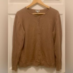 Lightweight, camel- coloured, cotton-blend cardigan XL